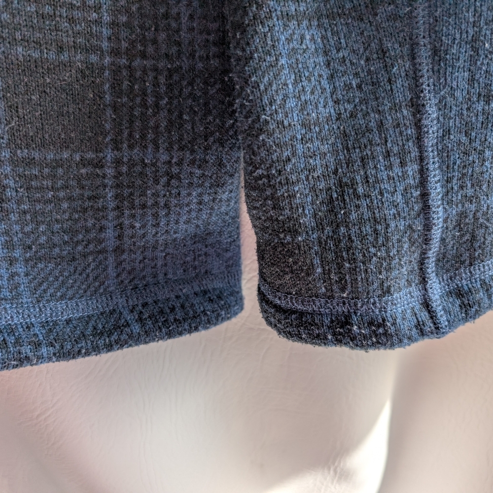 The North Face Fleece Blue Plaid 1/4 Zip Pullover Zippered Pocket -  XL - Picture 5 of 16